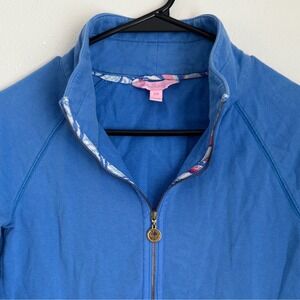 Lilly Pulitzer Half Zip Sweatshirt Pullover‎ Palm Beach Blue XXS